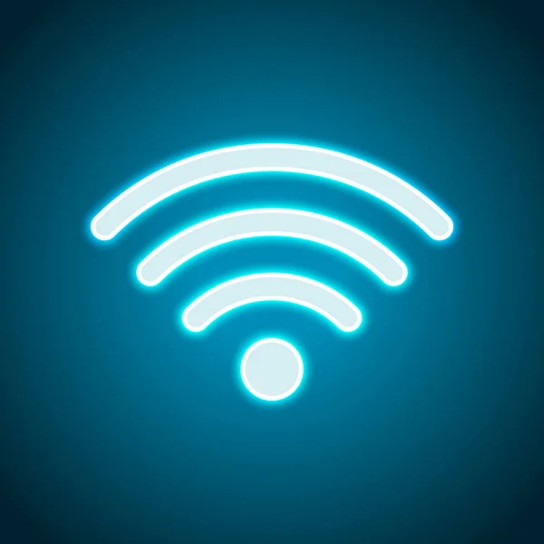 kablosuz simgesi. Neon tarzı. Işık dekorasyon simgesi. Parlak elektrik sembolü