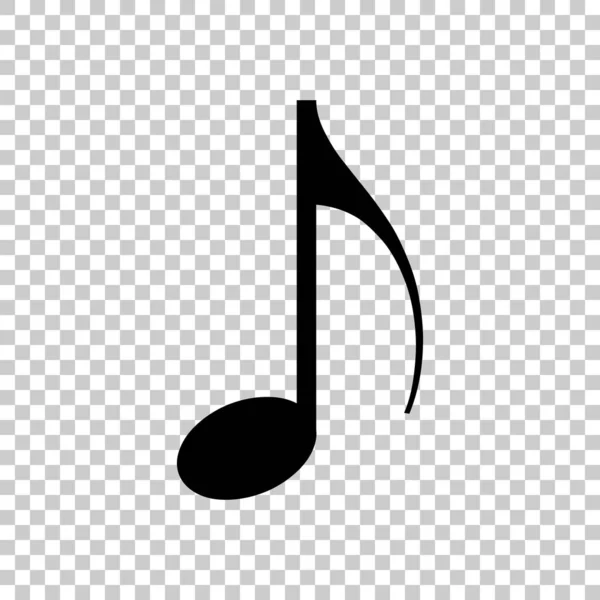 Music note icon. Black icon on transparent background.