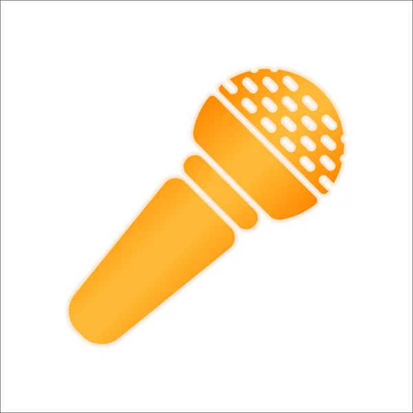 Icône Microphone Mains Panneau Orange Avec Faible Luminosité Sur Fond — Image vectorielle
