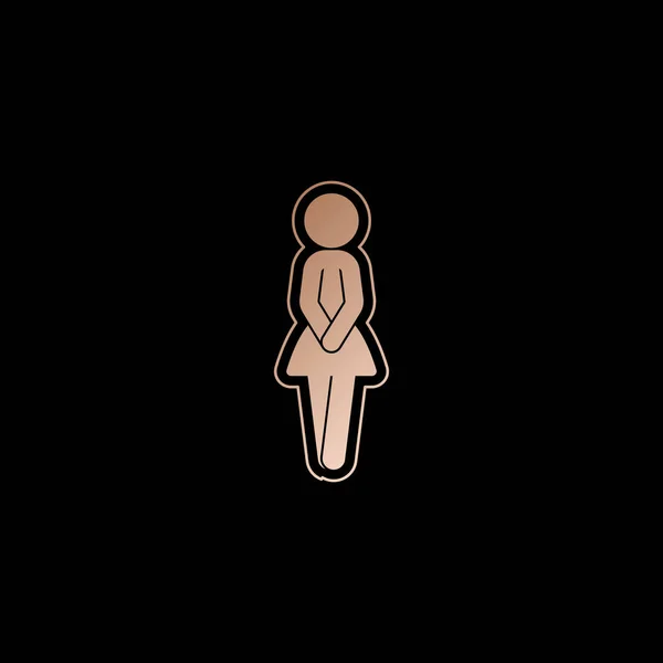 Weibliche Silhouette Weibliches Symbol Rotgold Stil Auf Schwarzem Hintergrund — Stockvektor
