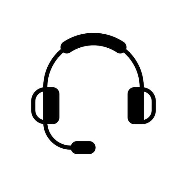 Sluchátka Mikrofonem Podpora Služby Jednoduché Ikony — Stockový vektor