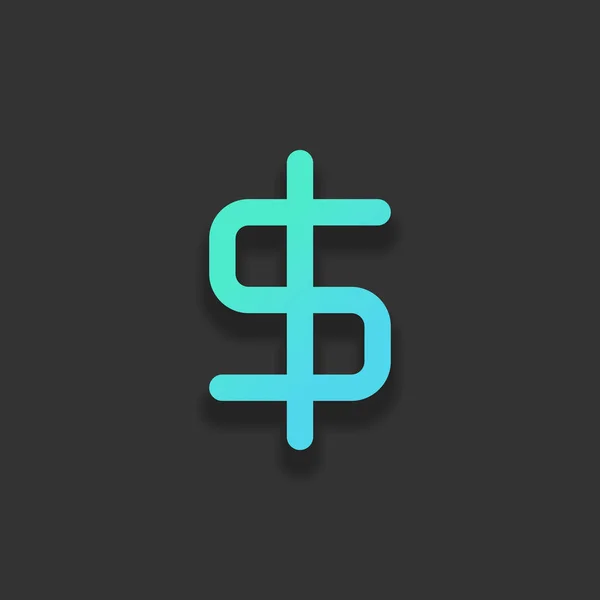 Einfaches Dollar Symbol Farbenfrohes Logo Konzept Mit Sanftem Schatten Auf — Stockvektor