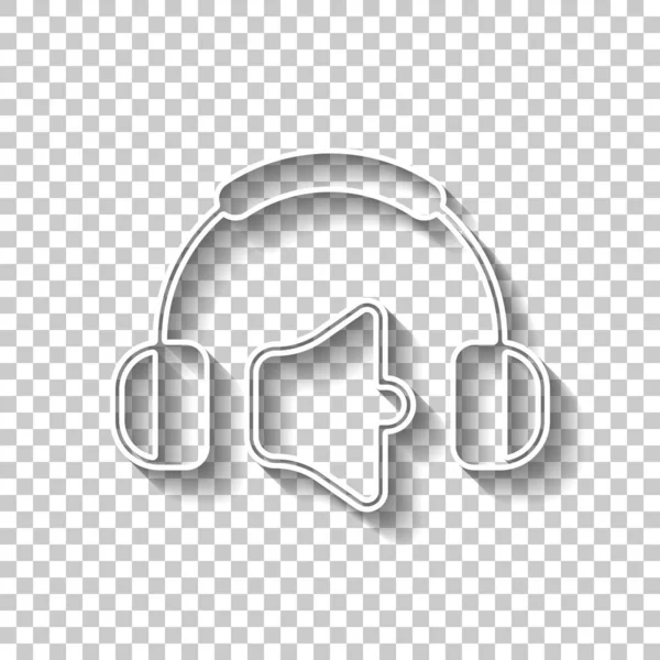 Auriculares Nivel Volumen Nivel Volumen Mudo Icono Simple Señal Contorno — Vector de stock