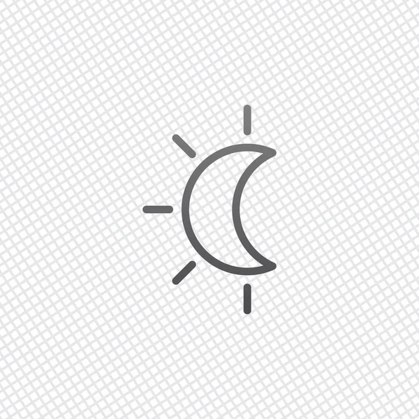 Eclipse Icono Lineal Simple Con Contorno Delgado Sobre Fondo Rejilla — Vector de stock