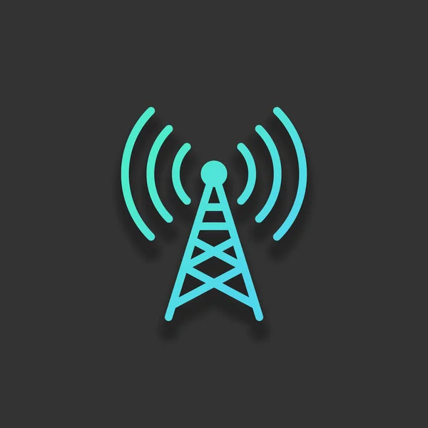 Radio Toren Pictogram Lineaire Stijl Kleurrijke Logo Concept Met Zachte — Stockvector