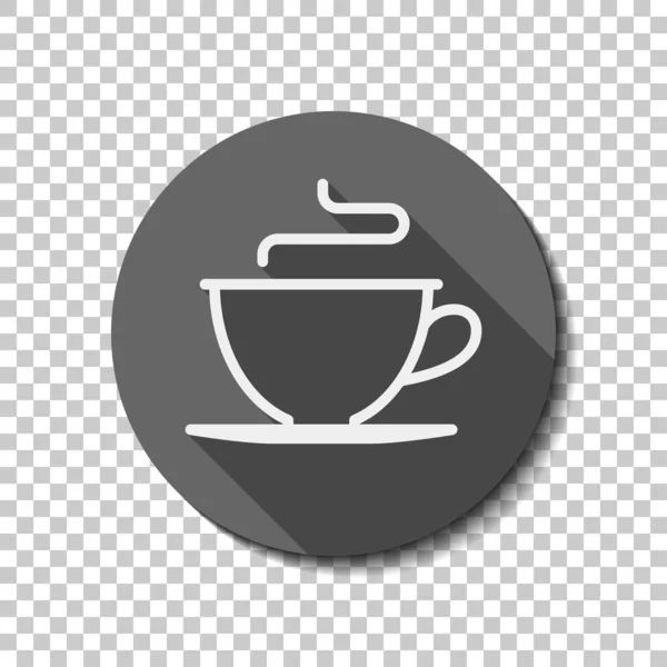 Una Simple Taza Café Icono Lineal Contorno Delgado Icono Plano — Vector de stock