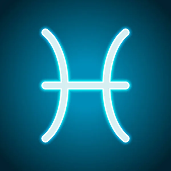 Astrologisches Zeichen Fische Einfaches Symbol Neon Stil Lichtdekoration Ikone Helles — Stockvektor