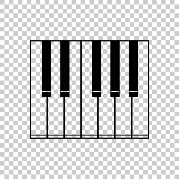 简单的钢琴图标 透明背景上的黑色图标 — 图库矢量图片