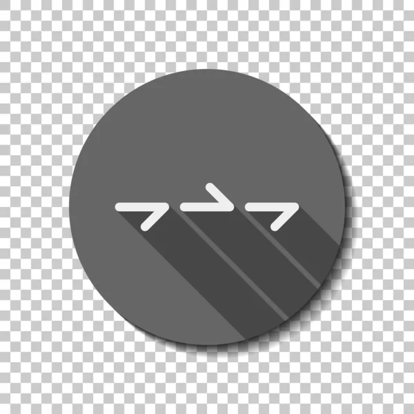 Quelques Flèches Même Direction Ligne Contour Fin Icône Plate Ombre — Image vectorielle