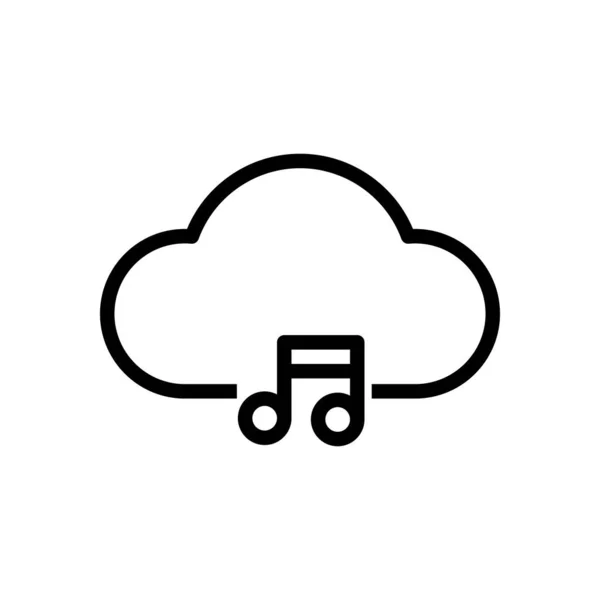Cloud Music Library Striming Simple Linear Icon Thin Outline — Stock Vector