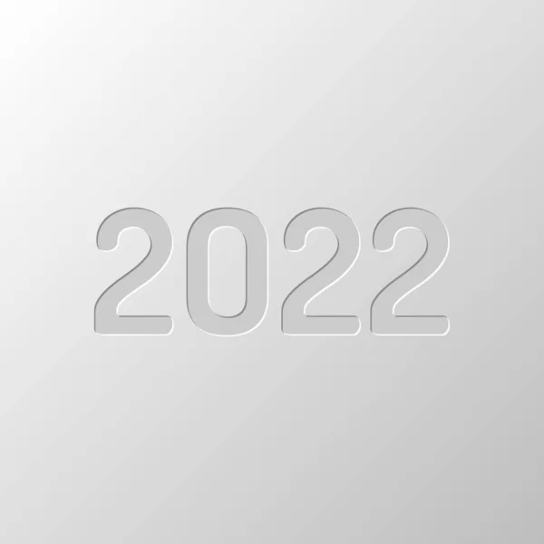 2022 Número Icono Feliz Año Nuevo Diseño Papel Símbolo Cortado — Archivo Imágenes Vectoriales