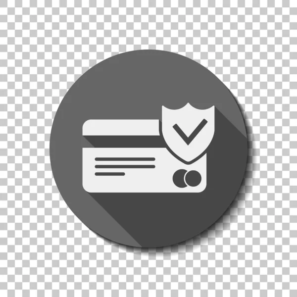 Pictogram Van Bescherming Van Creditcard Witte Vlakke Pictogram Met Lange — Stockvector