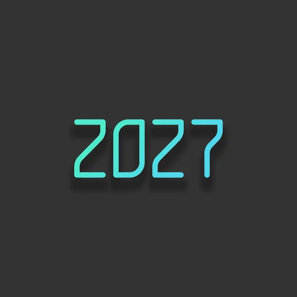 Ícone Número 2027 Feliz Ano Novo Conceito Logotipo Colorido Com — Vetor de Stock