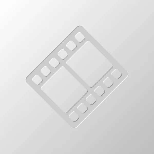 Tira Película Silueta Simple Diseño Papel Símbolo Cortado Estilo Entallado — Vector de stock