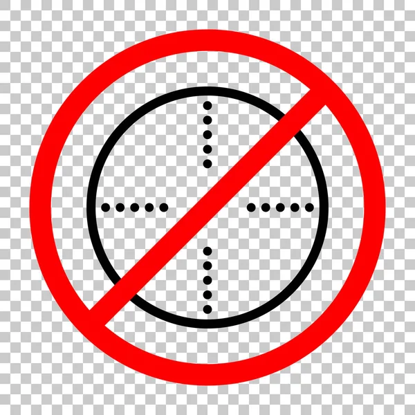 简单的目标图标 不允许 红色警告标志中的黑色对象 背景透明 — 图库矢量图片