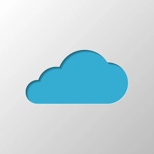 Хмарна Піктограма Дизайн Паперу Прорізаний Символ Тіні — стоковий вектор