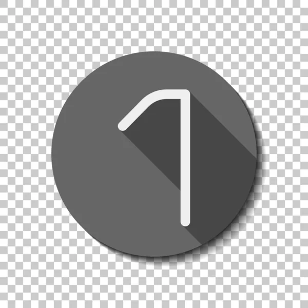Número Numeral Uno Icono Plano Sombra Larga Círculo Rejilla Transparente — Archivo Imágenes Vectoriales
