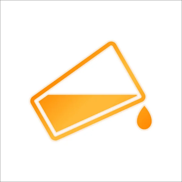 Glass Flowing Water Icon Orange Sign Low Light White Background — Stock Vector