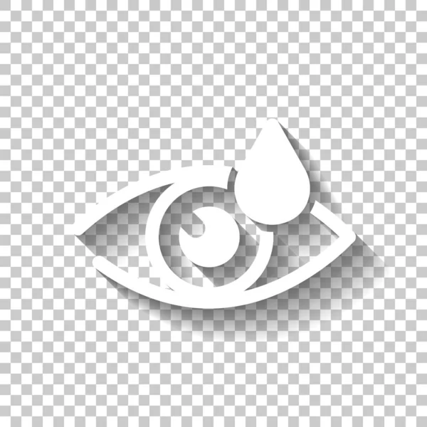 Eye Drop Simple Icon White Icon Shadow Transparent Background — Stock Vector