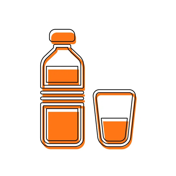 Botella Agua Vaso Vidrio Icono Simple Icono Aislado Compuesto Por — Vector de stock