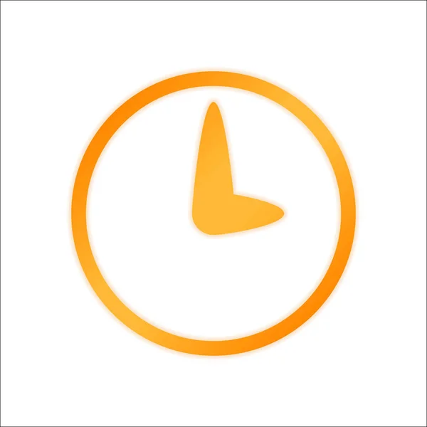 Simple Icône Horloge Panneau Orange Avec Faible Luminosité Sur Fond — Image vectorielle