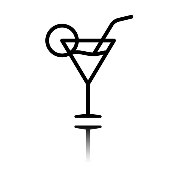 Coctail Glas Vorhanden Einfaches Lineares Symbol Mit Dünnem Umriss Schwarzes — Stockvektor