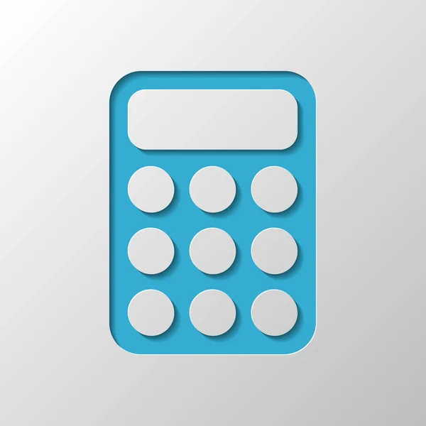 Eenvoudige Calculatorpictogram Ontwerp Voor Een Papieren Gesneden Symbool Met Schaduw — Stockvector