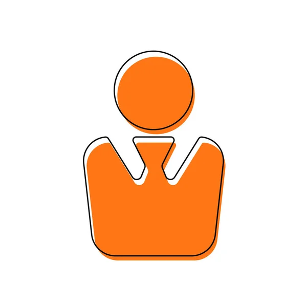 Икона Бизнесмена Изолированная Иконка Состоящая Черно Тонкого Контура Оранжевого Перемещения — стоковый вектор