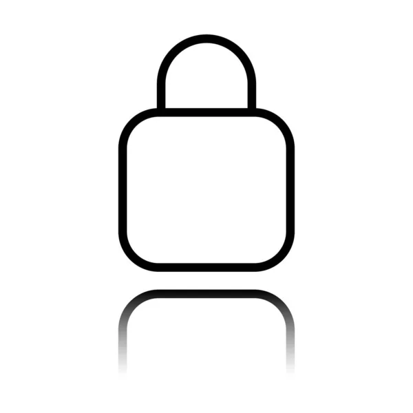 Simple Icône Verrouillage Symbole Linéaire Contour Fin Icône Noire Avec — Image vectorielle