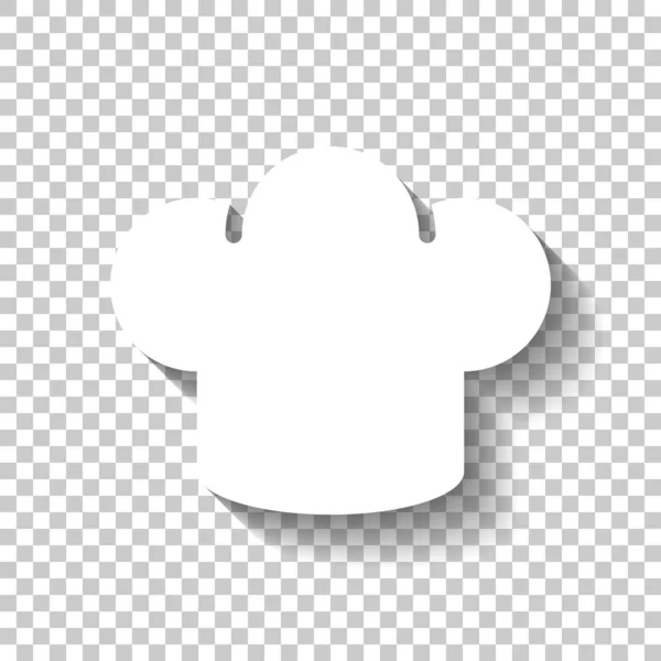Простая Икона Шеф Повара Логотип Кухни Белый Значок Тенью Прозрачном — стоковый вектор