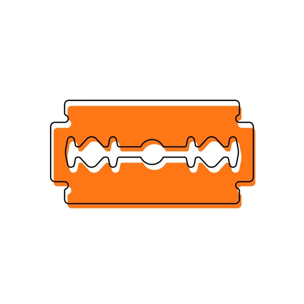 Nůž Jednoduchá Silueta Izolované Ikona Skládající Černé Tenké Kontury Oranžové — Stockový vektor