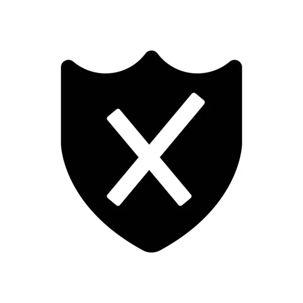 Protección Rota Icono Simple Icono Negro Sobre Fondo Blanco — Archivo Imágenes Vectoriales