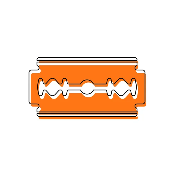 Nůž Jednoduchá Silueta Izolované Ikona Skládající Černé Tenké Kontury Oranžové — Stockový vektor