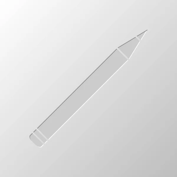 Icône Crayon Conception Papier Symbole Coupé Style Dénoyauté — Image vectorielle