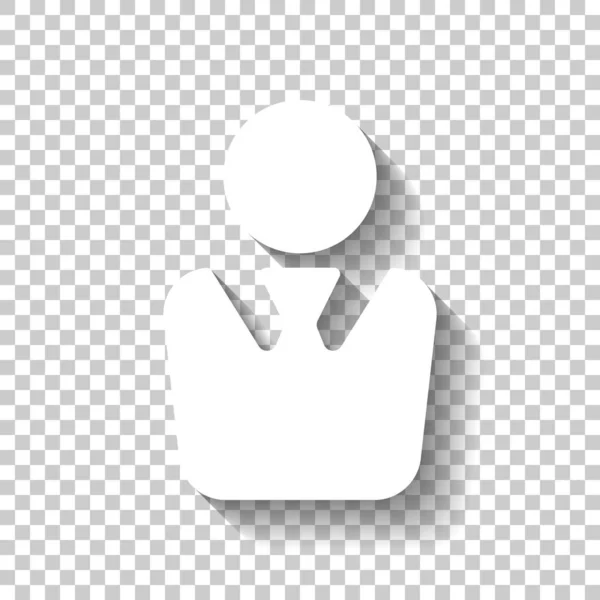 Επαγγελματική Άνθρωπος Εικονίδιο Λευκό Εικονίδιο Σκιάς Διαφανές Φόντο — Διανυσματικό Αρχείο