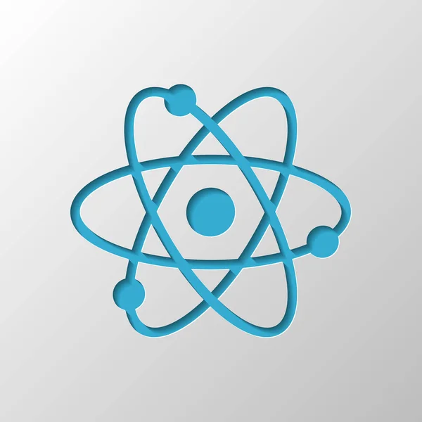Символ Наукового Атома Проста Піктограма Дизайн Паперу Прорізаний Символ Тіні — стоковий вектор