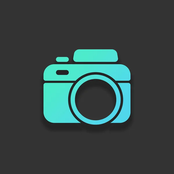 Fotokamera Einfaches Symbol Farbenfrohes Logo Konzept Mit Sanftem Schatten Auf — Stockvektor