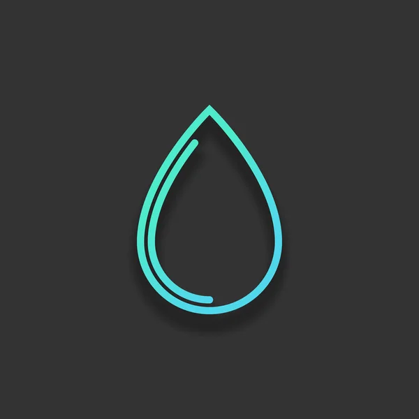 Ikona Kapka Vody Barevné Logo Koncept Měkký Stín Tmavém Pozadí — Stockový vektor