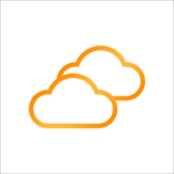 Κυρίως Συννεφιά Εικονίδιο Απλή Γραμμική Εικονίδιο Λεπτό Περίγραμμα Πορτοκαλί Σημάδι — Διανυσματικό Αρχείο
