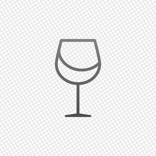 Wine Glass Linear Thin Outline Grid Background — Stock Vector