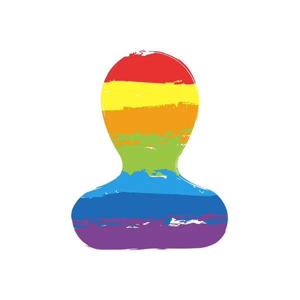 Semplice Silhouette Dell Uomo Disegno Segno Con Stile Lgbt Sette — Vettoriale Stock