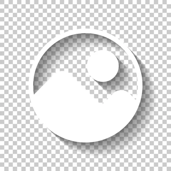 Icono Imagen Simple Icono Blanco Con Sombra Sobre Fondo Transparente — Vector de stock