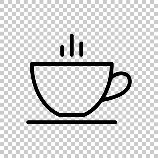 Einfache Kappe Kaffee Oder Tee Lineares Symbol Mit Dünnem Umriss — Stockvektor