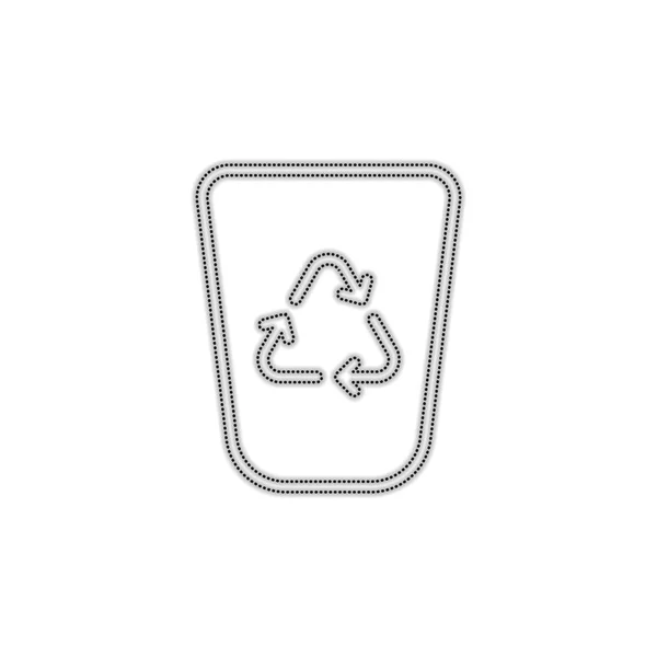 Recucle Bin Reuse Symbol Backet Linear Thin Outline Dotted Outline — Stock Vector