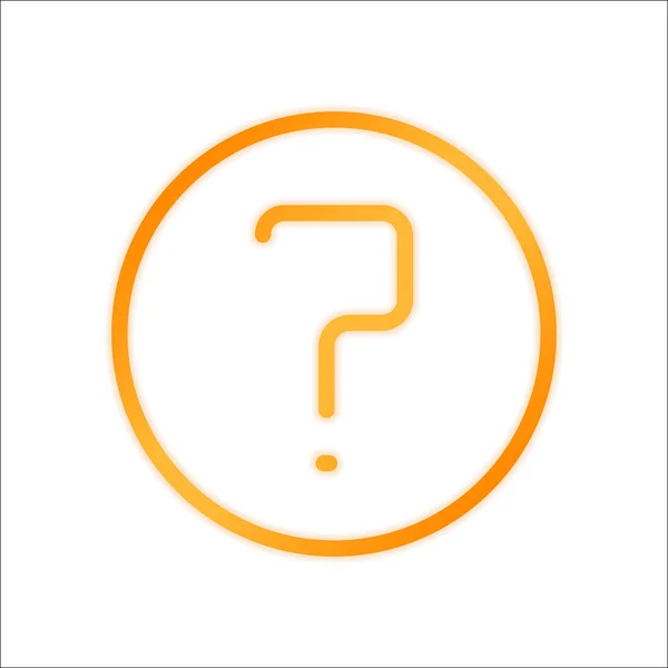 Simple Question Circle Linear Thin Outline Orange Sign Low Light — Stock Vector