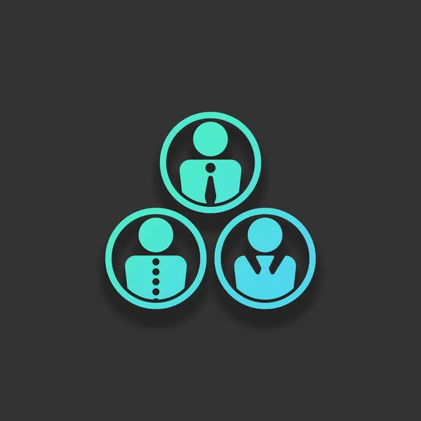 Gente Oficina Equipo Concepto Logotipo Colorido Con Sombra Suave Sobre — Vector de stock