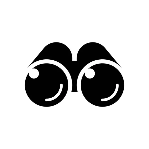 Icono Binocular Simple Negro Sobre Fondo Blanco — Vector de stock