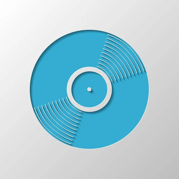 Vinyl Ikona Design Papíru Broušená Symbol Stínem — Stockový vektor