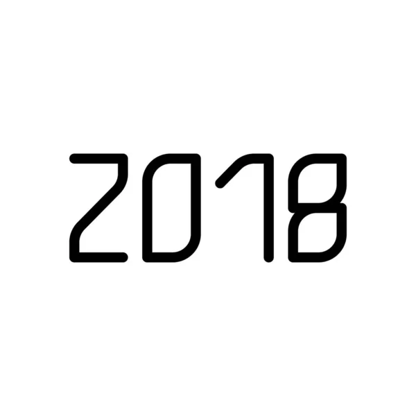 2018 Sayı Simgesi Yeni Yılınız Kutlu Olsun Beyaz Arka Planda — Stok Vektör