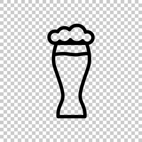 Ποτήρι Μπύρας Απλή Γραμμική Εικονίδιο Λεπτό Περίγραμμα Διαφανές Φόντο — Διανυσματικό Αρχείο